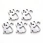 304 Stainless Steel Charms, Laser Cut, Cat Shape
