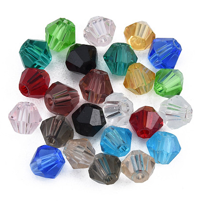 2160pcs 12 perles de verre transparentes de couleur, facette, Toupie