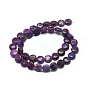 Natural Lepidolite/Purple Mica Stone Beads Strands, Spodumene Beads, Flat Round