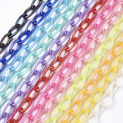 Chaînes de câbles en acrylique opaque, couleur ab , oeil de cheval