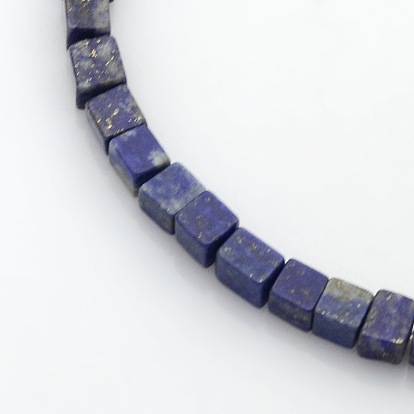 Perles cube lapis lazuli naturel de brins, 4x4x4mm, Trou: 1mm, Environ 85~100 pcs/chapelet, 15.3 pouces ~15.8 pouces