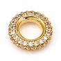 Micro cuivres ouvrent zircone cubique perles européennes, Perles avec un grand trou   , anneau