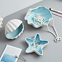 Platos de joyería de cerámica con forma de concha/estrella de mar/concha, plato de joyería, bandeja de almacenamiento para anillos, , pendiente