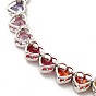 Colorful Cubic Zirconia Heart Pendant Necklace, Rack Plating Brass Jewelry for Women, Cadmium Free & Lead Free