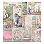 Cat/Flower Pattern Scrapbook Paper, for DIY Album Scrapbook, Background Paper, Diary Decoration