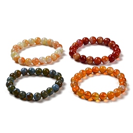 Bracelets extensibles au chalumeau à la main, bracelets de perles rondes pour femmes