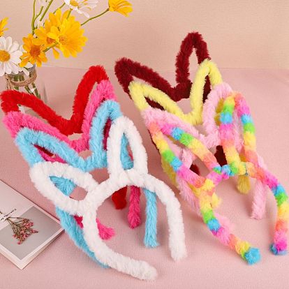 Cute Furry Rabbit Ear Cloth Hair Bands, Hair Accessories for Girls