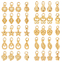 Amuletos de aleación galvanizada estilo pandahall elite 60 piezas 10, larga duración plateado, Con el anillo del salto del latón