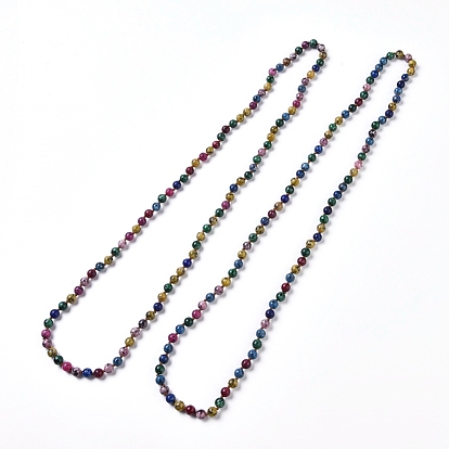 Окрашенные натуральные кунжутные яшмы / киви яшмы ожерелья из бисера, с нейлоновым шнуром