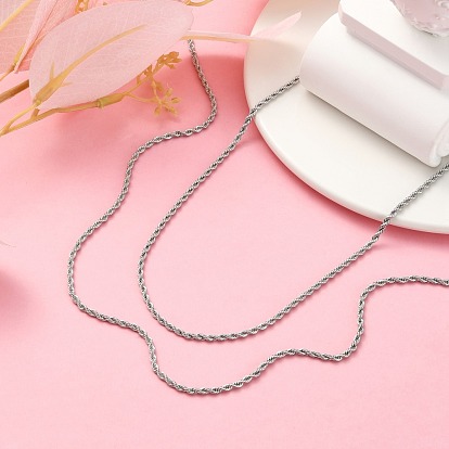 Cadeau de jour de valentines pour le mari 304 colliers en acier inoxydable corde unisexe colliers de chaîne