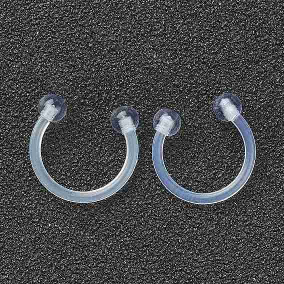 Acrylic Circular/Horseshoe Barbell with Double Round Ball, Eyebrow Rings, Nose Septum Rings
