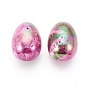 Electroplated Natural Druzy Geode Quartz Home Display Decorations, Multi-color Plated, Egg Stone, For Easter