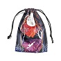Double Face Printed Velvet Storage Bags, Drawstring Pouches Tarot Cards Packaging Bag, Rectangle