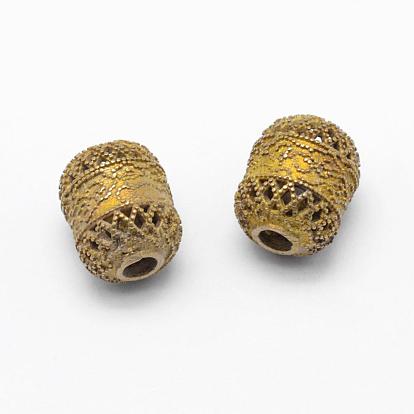 Perlas de filigrana de bronce, sin plomo, cadmio, níquel, barril