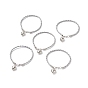 PU Leather Braided Charm Bracelets, with CCB Plastic Pendants and Alloy Lobster Claw Clasps, 180mm