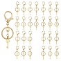 304 porte-clés à breloques avec lettre initiale en acier inoxydable, avec fermoir en alliage, or