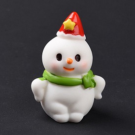 Christmas Theme Resin Display Decoration, for Home Decoration, Photographic Prop, Dollhouse Accessories, Snowman with Scarf & Hat