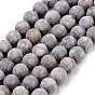 Natural Maifanite/Maifan Stone Beads Strands, Frosted Style, Round