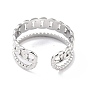Revestimiento iónico (ip) 304 anillos para los dedos de acero inoxidable, anillos del manguito, larga duración plateado, forma de cadena de bordillo