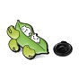Pea Pod & Cat Enamel Pin, Electrophoresis Black Plated Alloy Badge for Backpack Clothes