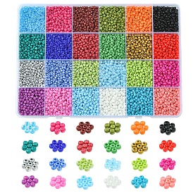 288G 24 Colors 8/0 Baking Paint Glass Seed Beads, Round