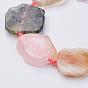 Un mélange naturel de pierres fines perles brins, perles de dalle plate, quartz rose et améthyste et préhnite, nuggets
