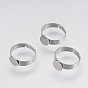 Adjustable 304 Stainless Steel Pad Ring Settings, Flat Round