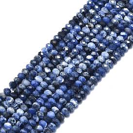 Natural Sodalite Beads Strands, Faceted, Rondelle