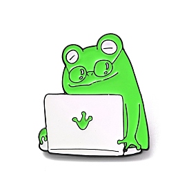 Frosch-Emaille-Pin, Cartoon-Legierungsabzeichen für Rucksackkleidung, Elektrophorese schwarz