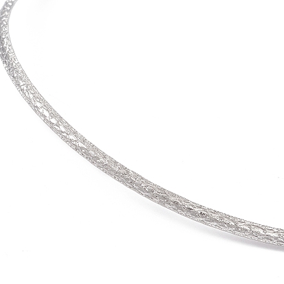 304 fabricación de collares de alambre texturizado de acero inoxidable, collares rígidos, gargantilla minimalista, cuello de puño