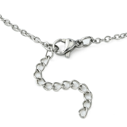 304 chaînes de câble en acier inoxydable pochette en macramé support de pierre vide pour la fabrication de colliers pendentifs, avec toboggan perlé