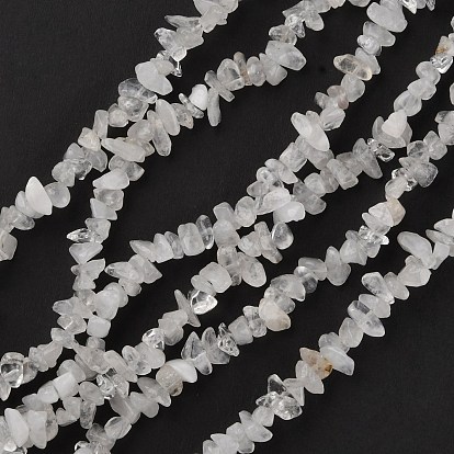 Naturelles cristal de quartz brins de perles, perles de cristal de roche, puce