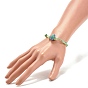 Natural Ocean White Jade(Dyed) Rondelle Beaded Cord Bracelet, Gemstone Adjustable Bracelet for Women
