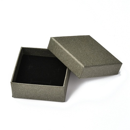 Joyero de papel cuadrado, tapa a presión, con esponja, para embalaje de anillos y pulseras