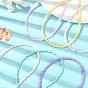 6Pcs 6 Color Glass Seed Beaded Necklaces Set with 304 Stainless Steel Clasps