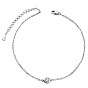 SHEGRACE Classic 925 Sterling Silver Anklet, with Flat Round Grade AAA Cubic Zirconia, Craved with S925