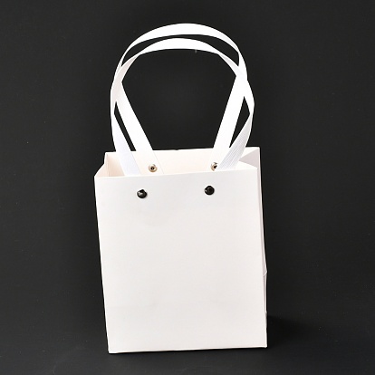 Sacs en papier rectangle, avec poignées en nylon, pour sacs-cadeaux et sacs à provisions