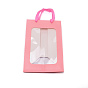 Bolsas de papel rectangulares, con asas de cinta y ventanas, para bolsas de regalo y bolsas de compras