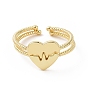 2Pcs 2 Style Brass Melting Heart Matching Couple Rings Set, Open Cuff Rings for Women