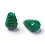 Natural Myanmar Jade/Burmese Jade Beads, Dyed, Carved Teardrop