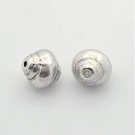 Perles en alliage de style tibétain, sans plomb et sans cadmium, baril, 8.5x8mm, Trou: 1mm