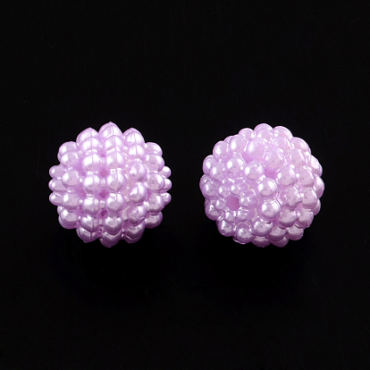 Cuentas de perlas de imitación de acrílico, perlas de la baya, perlas ronda combinados, 12 mm, Agujero: 1.5 mm, sobre 870 unidades / 500 g