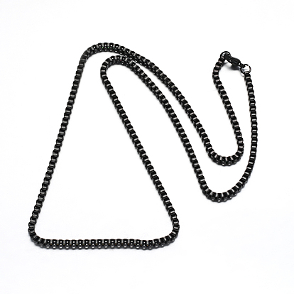 304 Stainless Steel Venetian Chains Necklaces, with Lobster Claw Clasps, 23.6 inch(60cm)