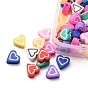 65Pcs Handmade Polymer Clay Beads, Heart