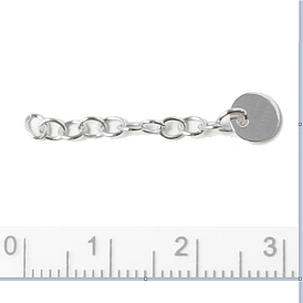 925 Sterling Silver Terminators, End Chain with Flat Round Charms