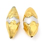 Бусины из натурального жемчуга кеши в стиле барокко, долговечный, с латунной фурнитурой золотого цвета, овальные