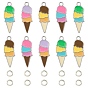 Colgantes de esmalte de aleación de tema de verano, los encantos del helado, con anillos de salto abiertos de latón