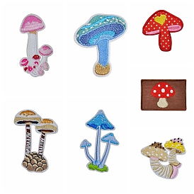 Polyester Embroidery Cloth Iron on Patches, Costume Accessories, Mushroom