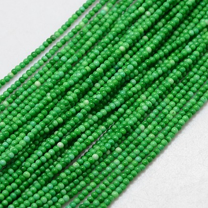 Synthetic Fossil Beads Strands, Dyed & Heated, Round, 2mm, Hole: 1mm, about 200pcs/strand, 15.74 inch