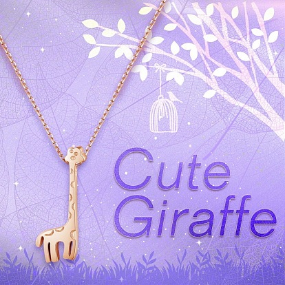 SHEGRACE 925 Sterling Silver Pendant Necklaces, Giraffe
